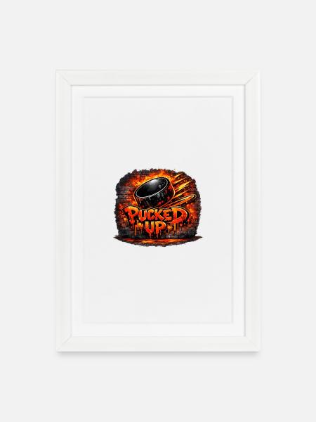 Firepuck Graffiti - Affiche encadrée (27 × 37 cm) - blanc