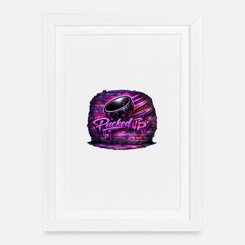 Picked Up Neon Graffiti - Gerahmtes Poster (27 × 37 cm) - Weiß