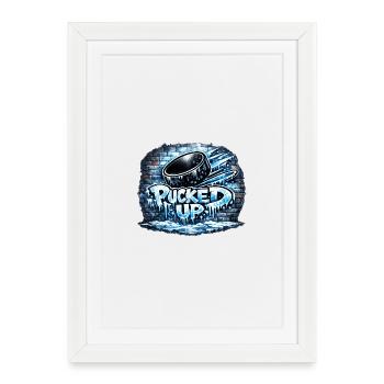 Pucked Up Graffiti Hockey - Framed poster (27 × 37 cm) - white - Front