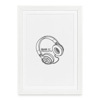 Rest Is Productive Headphone Illustration - Framed poster (27 × 37 cm) - white - Front