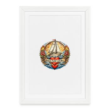 Come Back Soon Sail Tattoo - Framed poster (27 × 37 cm) - white - Front