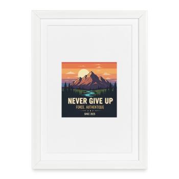 Never Give uP - Affiche encadrée (27 × 37 cm) - blanc - Devant