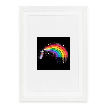 Art en spray arc-en-ciel - Affiche encadrée (27 × 37 cm) - blanc - Devant