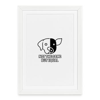 Hund_Schwein_Black - Affiche encadrée (27 × 37 cm) - blanc - Devant