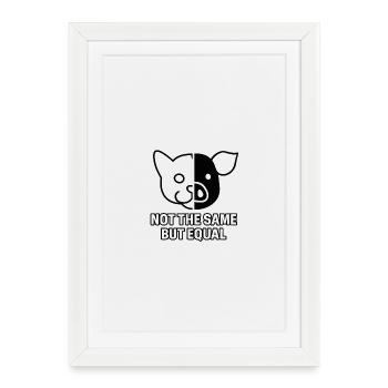 Katze_Schwein_Black - Affiche encadrée (27 × 37 cm) - blanc - Devant