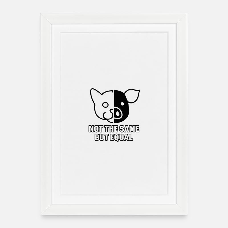 Katze_Schwein_Black - Gerahmtes Poster (27 × 37 cm) - Weiß