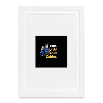 Dad Hero Driver Counter Cartoon - Framed poster (27 × 37 cm) - white - Front