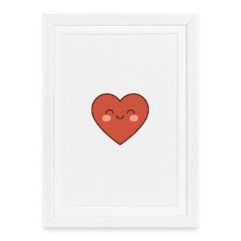 Cœur souriant chaleureux - Affiche encadrée (27 × 37 cm) - blanc - Devant