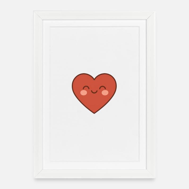 Warmes, lächelndes Herz - Gerahmtes Poster (27 × 37 cm) - Weiß