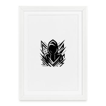 Shadow Hoodie Spikes - Framed poster (27 × 37 cm) - white - Front