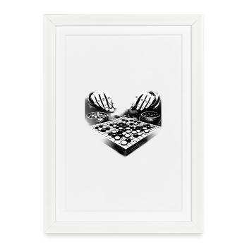 Jeu de société Go – Illustration de mains stratégiques - Affiche encadrée (27 × 37 cm) - blanc - Devant