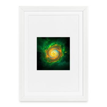Galaxie Spirale Néon - Affiche encadrée (27 × 37 cm) - blanc - Devant
