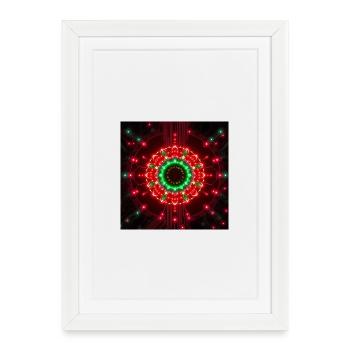 Neon Mandala Tech Center - Framed poster (27 × 37 cm) - white - Front