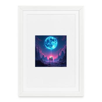 Moon Path of Togetherness - Framed poster (27 × 37 cm) - white - Front