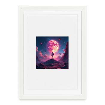 Paysage onirique de l’Empire Lunaire - Affiche encadrée (27 × 37 cm) - blanc - Devant