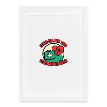 Real heroes are school paramedics - Framed poster (27 × 37 cm) - white - Front