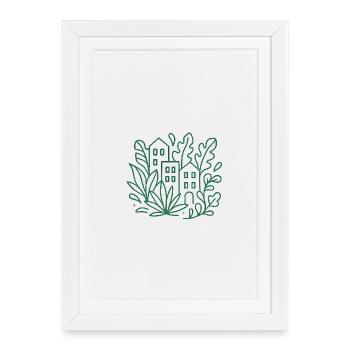 Jardins urbains urbains - Affiche encadrée (27 × 37 cm) - blanc - Devant