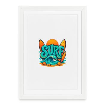 Sunset Surf Word Art - Framed poster (27 × 37 cm) - white - Front