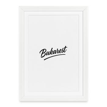 Bucharest Script Vintage Logo - Framed poster (27 × 37 cm) - white - Front