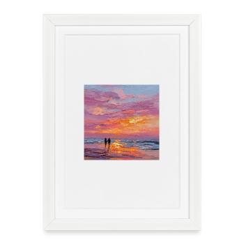 sunset - Framed poster (27 × 37 cm) - white - Front