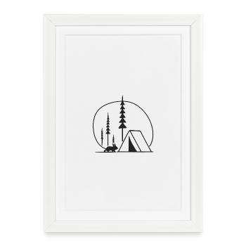 Forest Camping Silhouette Fans Gift Idea Nature - Framed poster (27 × 37 cm) - white - Front