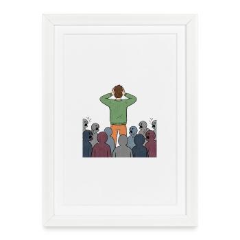 Individual in front of the crowd: social pressure - Framed poster (27 × 37 cm) - white - Front