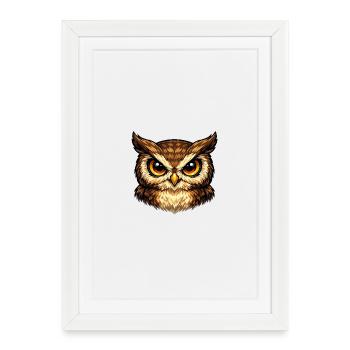 Fierce Night Owl - Framed poster (27 × 37 cm) - white - Front