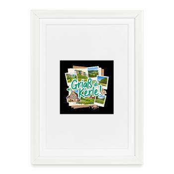 Griaß di Kerle! Bayerische Landschaft - Gerahmtes Poster (27 × 37 cm) - Weiß - Vorne