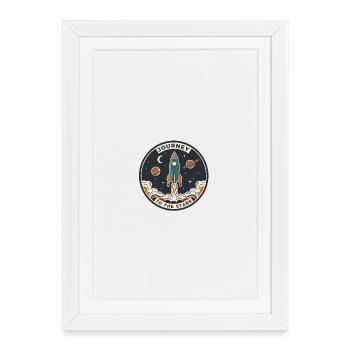 Rocket Journey to the Starry Sky Patch - Framed poster (27 × 37 cm) - white - Front