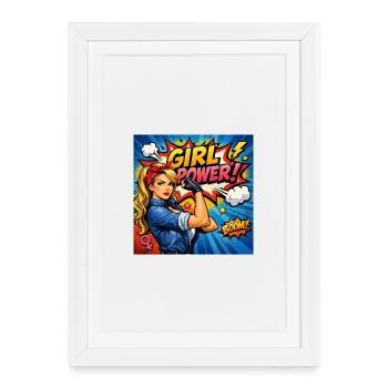 Héroïne de la bande dessinée Girl Power - Affiche encadrée (27 × 37 cm) - blanc - Devant