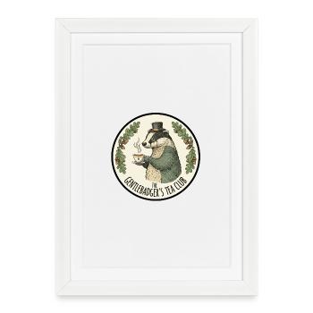 Le Club de Thé Gentlebadger - Affiche encadrée (27 × 37 cm) - blanc - Devant