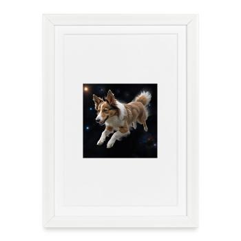 Border collie - Gerahmtes Poster (27 × 37 cm) - Weiß - Vorne