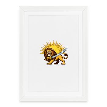 Persian Lion Persia Iran - Framed poster (27 × 37 cm) - white - Front