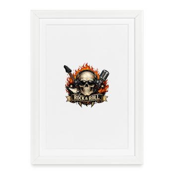 Flames Skull Skirt Print - Framed poster (27 × 37 cm) - white - Front