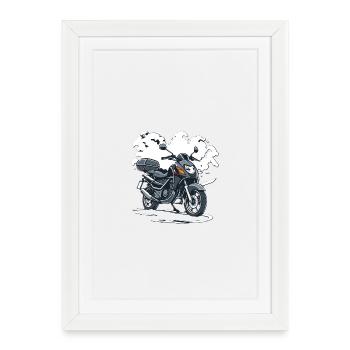 Impulsion moto - Affiche encadrée (27 × 37 cm) - blanc - Devant