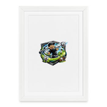Golfer mit Happy Swing - Gerahmtes Poster (27 × 37 cm) - Weiß - Vorne