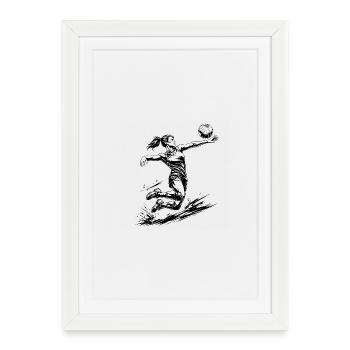 Volleyball Power – Dynamic Player - Framed poster (27 × 37 cm) - white - Front