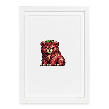 Raspberry Bear Cubism Version - Framed poster (27 × 37 cm) - white - Front