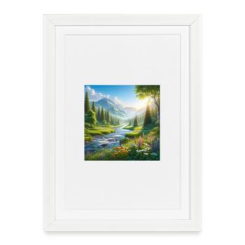 La rivière des Fleurs de Printemps de Fjälldalen - Affiche encadrée (27 × 37 cm) - blanc - Devant