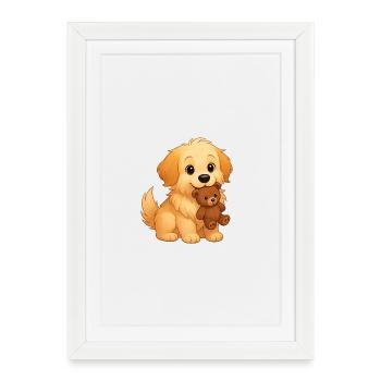 Fluffy Finds Lost Toy - Framed poster (27 × 37 cm) - white - Front