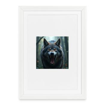 Aggressive wolf - Framed poster (27 × 37 cm) - white - Front