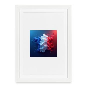 La France  - Affiche encadrée (27 × 37 cm) - blanc - Devant