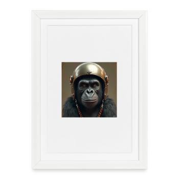 gorille - Affiche encadrée (27 × 37 cm) - blanc - Devant