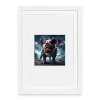 Red-eyed Abyss Hound - Framed poster (27 × 37 cm) - white - Front
