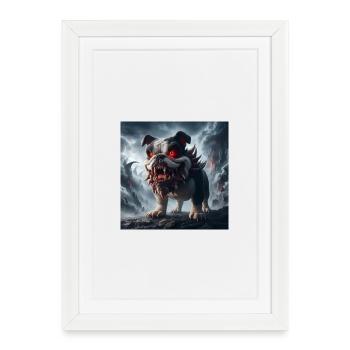 Bouledogue Démoniaque des Ruines - Affiche encadrée (27 × 37 cm) - blanc - Devant