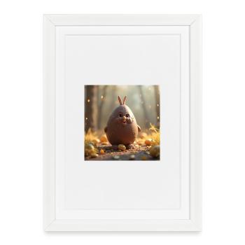 un lapin de pâques - Affiche encadrée (27 × 37 cm) - blanc - Devant