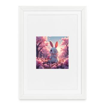 lapin de pâques - Affiche encadrée (27 × 37 cm) - blanc - Devant