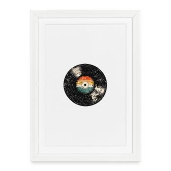 Retro Vinyl - Framed poster (27 × 37 cm) - white - Front