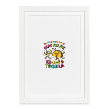 Ici pour la fête des Tacos Tequila - Affiche encadrée (27 × 37 cm) - blanc - Devant