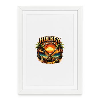 Hockey in paradise at sunset - Affiche encadrée (27 × 37 cm) - blanc - Devant